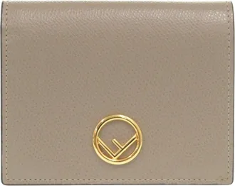 Fendi Gold Beige Leather Wallet (Bi-Fold) (Pre-Owned)