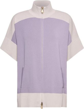 Elena Miro Kort Mouw Viscosemix Vest - Dames - Vesten - Paars - XS - Nylon - Truien & Vesten