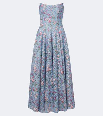 Markarian Embroidered floral bustier cocktail dress
