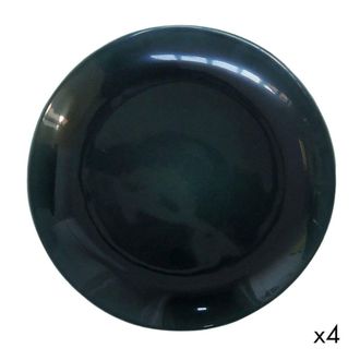 Decoclico Juego de 4 platos llanos cer&aacute;mica verde