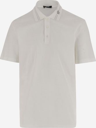 Versace White Medusa Embroidery Polo Shirt