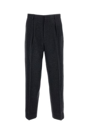 Cellar Door Tailored Straight Leg Trousers With Front Pleats And Zip Closure