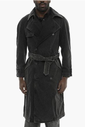 Diesel Denim Double-Breasted Trench D-DELIRIOUS with Belt size M