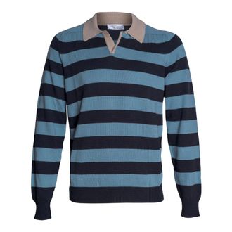 Roberto Collina Polo Shirts, male, Blue, Size: L Polo