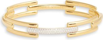 Monica Vinader Lab Created Diamond Bangle in 18Ct Gold Vermeil /Diamond at Nordstrom, Size Medium