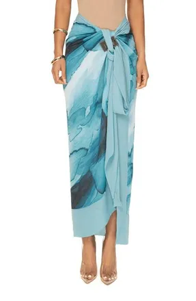 JLUXLABEL Marine Print Sarong in Blue at Nordstrom, Size Large/x-Large