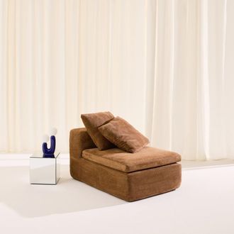 Sweeek M&oacute;dulo para sof&aacute; envasado al vac&iacute;o modular de tela chenilla, terracota
