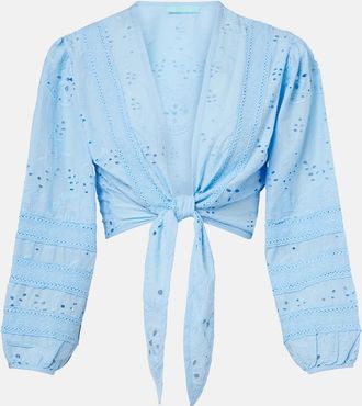 Melissa Odabash Pia broderie anglaise cotton top