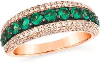 Le Vian Ladies Emerald Rings set in 14K Strawberry Gold TTFZ 79
