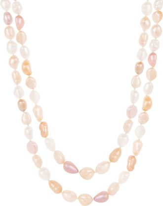 Splendid Pearls Endless 64 Multicolor Baroque Shaped Pearl Necklace