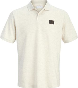 Jack & Jones Poloshirt JACK & JONES JJDAYTONA POLO SS SN, Herren, Gr. XXL, antique wei&szlig; detail:melange, Jersey, Obermaterial: 58% Polyester, 40% Baumwolle, 2% Elas