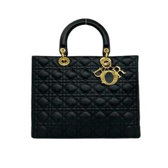 Dior Pre-owned Lady Dior Lambskin Handbag - Dames - Vintage Handtas - Zwart - ONE Size - Leer - Vintage
