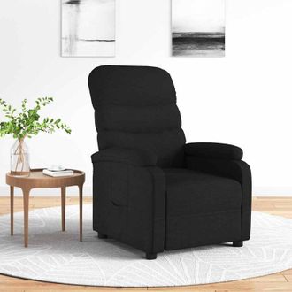 vidaXL Sill&oacute;n Reclinable De Tela Negro Vidaxl