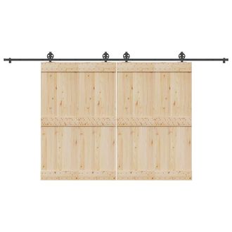 Berkfield Home Sliding Door Hardware Kit 400 cm Steel Black