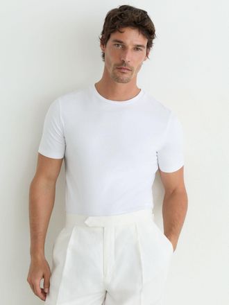 Reiss White Air-water Cotton Muscle-fit T-shirt, Xxl