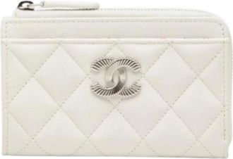 Chanel Pre-owned Wallets, female, White, Size: ONE SIZE Pre-owned Card Holder