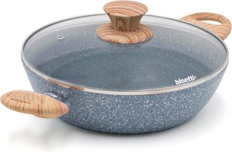 Bisetti Pierre Gourmet pot ø 24 cm with lid and handle design wood