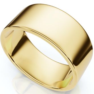 Pompeii3 9mm Flat High Polished Wedding Band 14K Yellow Gold Size Selectable