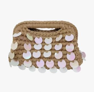 Gemelli Womens Woven Clutch Bag In Taupe