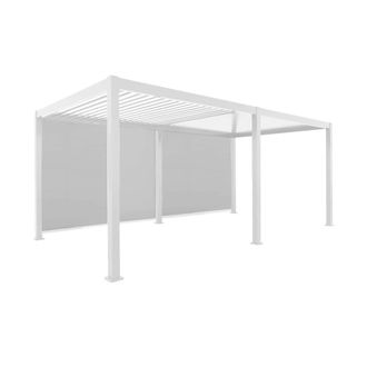 Sweeek P&eacute;rgola bioclim&aacute;tica 3x6m + 2 toldos verticales de 3m, blanco