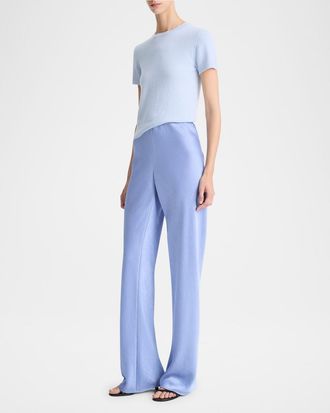 Vince Fluid Bias-Cut Crushed Satin Pants