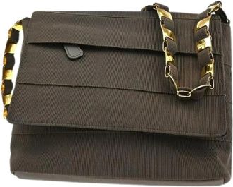 Ferragamo Pre-owned Cross Body Bags, female, Brown, Size: ONE SIZE Pre-owned Canvas Shoulder Bag