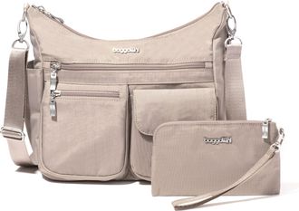 Baggallini Womens Modern Everywhere Hobo Crossbody Bag with Wristlet
