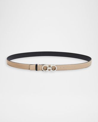 Ferragamo Gancini-Buckle Reversible Leather Belt