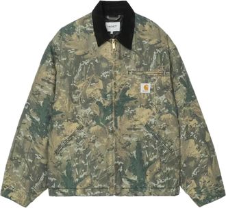 Carhartt Work in Progress Camo Combi Green Stone Washed Dearborn Canvas OG Detroit Jacket