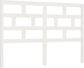 vidaXL Cabecero De Cama Madera Maciza De Pino Blanco 146x4x100 Cm Vidaxl