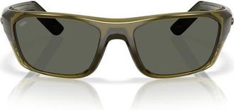 Costa Whitetip Pro 57mm Polarized Rectangular Sunglasses in Seagrass /Gray 580G at Nordstrom