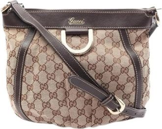Gucci Pre-owned Vintage Schoudertas - Dames - Vintage Schoudertas - Beige - ONE Size - Leer - Vintage