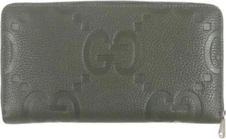 Gucci Pre-owned Jumbo GG Leren Lange Rits Portemonnee - Heren - Vintage Accessoires - Groen - ONE Size - Leer - Vintage