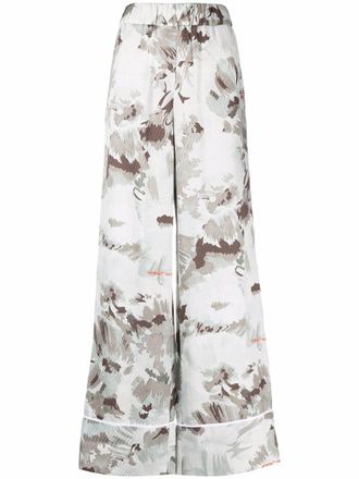 Off-white Palazzo broek - Groen