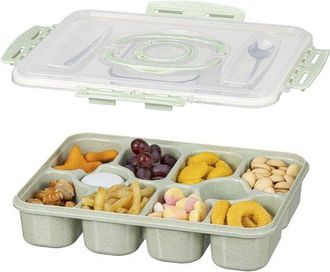 OEM Fiambrera Con 10 Compartimentos, Bandeja Dividida Con Tapa Y Asa, Incluye 1 Cuchara Y 1 Tenedor, Picnics, Acampadas Y La Hora Del T&eacute;