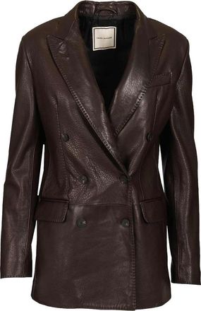 Tagliatore Josie Double-Breasted Lambskin Blazer