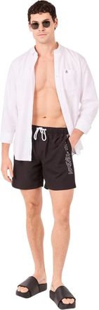 Original Penguin Heren Logo Zwemshort (Echt zwart)