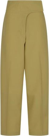 Ami Wrapped Belted Balloon Fit Broeken - Dames - Wijde Broeken - Groen - S - Broeken