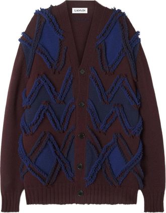 Lanvin Cardigan Con Motivo Jacquard-Uomo