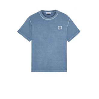 Stone Island Blauw korte mouw biologisch katoenen T-shirt - Heren - T-shirts - Blauw - L - Katoen - Tops