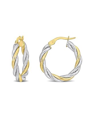 Italian Gold, Inc 10K Italian Two-Tone Twisted Hoops