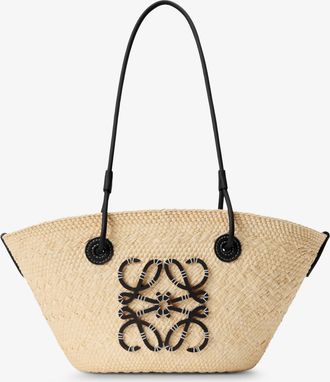 Loewe Paulas Ibiza-Borsa a spalla Anagram in foglie di palma e pelle - LOEWE - gender_Woman