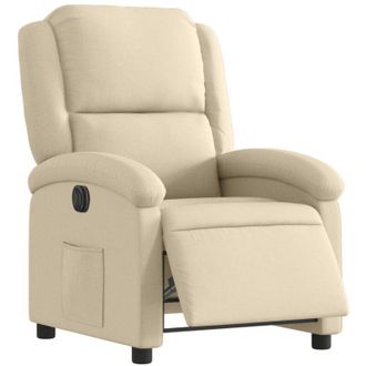 vidaXL Sill&oacute;n Reclinable El&eacute;ctrico De Tela Crema Vidaxl