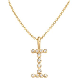 Made by Mary CZ Poppy Initial Necklace in Gold Vermeil Initial I at Nordstrom