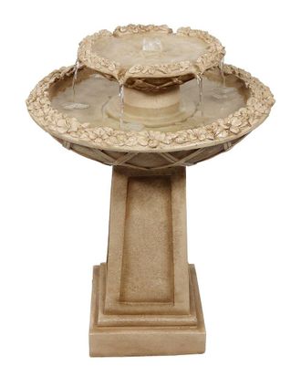 Sunnydaze 2-Tier Beveled Flower Outdoor Water Fountain