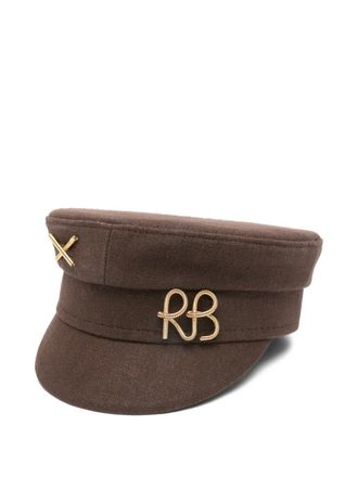 Ruslan Baginskiy logo-plaque baker hat - women - Linen/Flax/Cotton - S - Brown