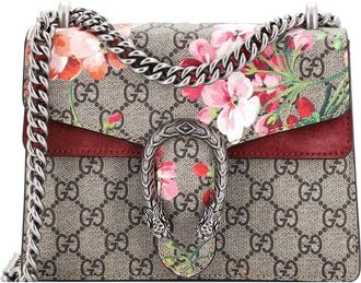 Gucci Dionysus Bag Blooms Print Gg Coated Mini (Authentic Pre-Loved)