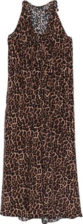 Anine Bing Geplooide Midi-jurk met Scoop-hals - Dames - Casual kleedjes - Bruin - S - Kleedjes