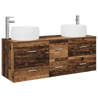 vidaXL Juego De Muebles De Ba&ntilde;o 3 Uds. Madera Envejecida Vidaxl