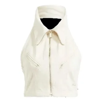 adidas (WMNS) adidas Fashion Montreal Denim Cropped Vest Asia Sizing White IS3580